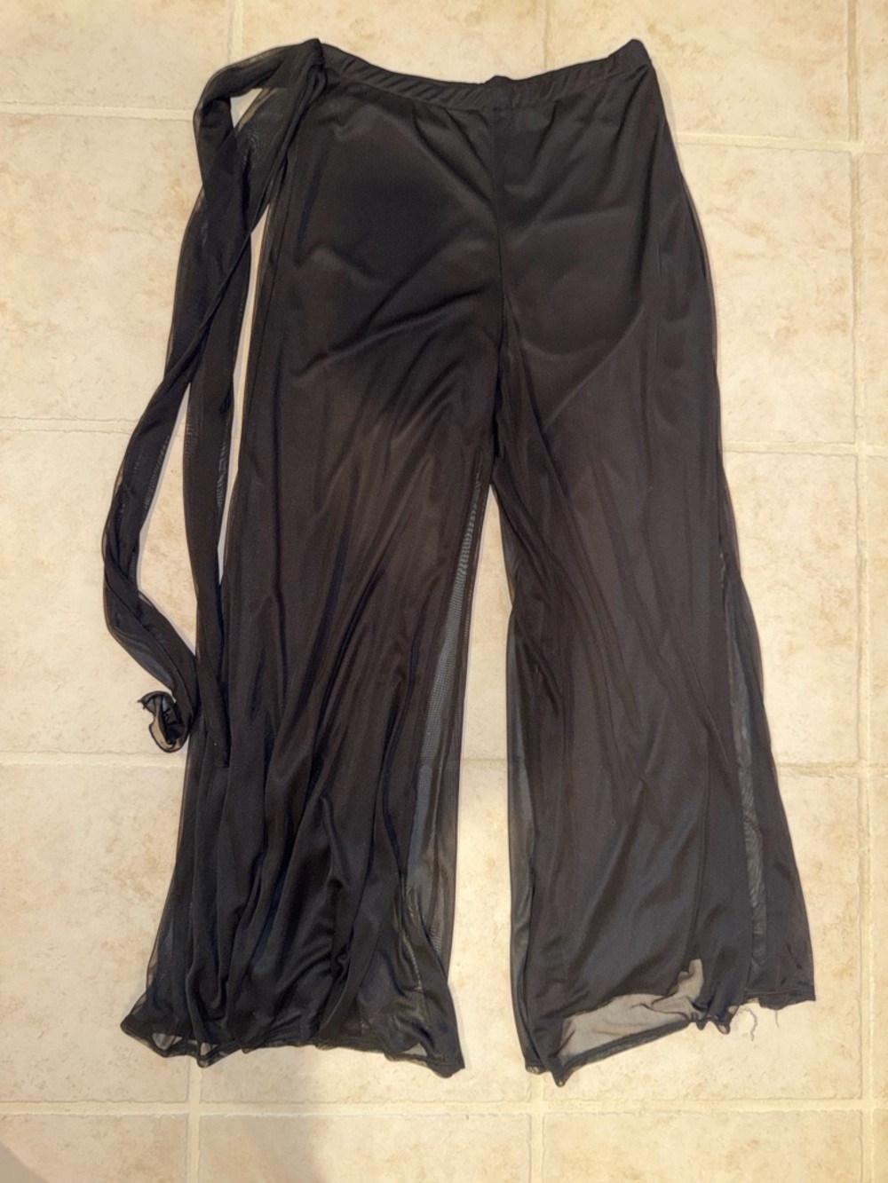Onyx Nite Sheer Black Wide-Leg Cover-Up Pants